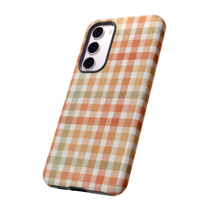 Boho Checkered Phone Case | Neutral Aesthetic Plaid Case | Retro Minimalist Check Design | iPhone Cover | Samsung Cover