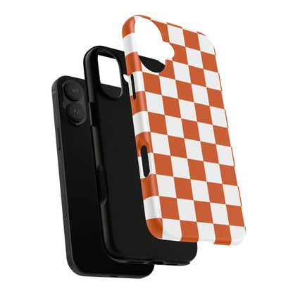 Checkered Phone Case, Checkered Phone Case - iPhone 17 16 15 14 13 12 11 Pro Max  - Trendy Black and Brown Checkerboard
