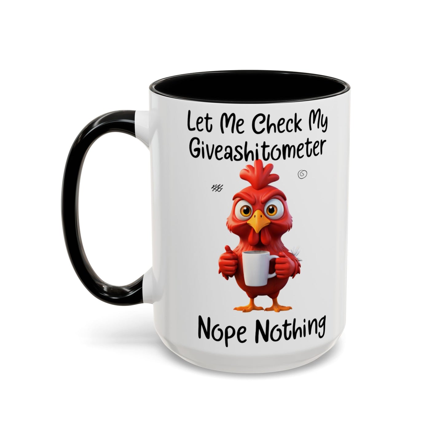 Funny Giveashitometer Mug | Sarcastic Coffee Mug with Rooster | Sassy Office Mug | Gift for Coworkers Friends
