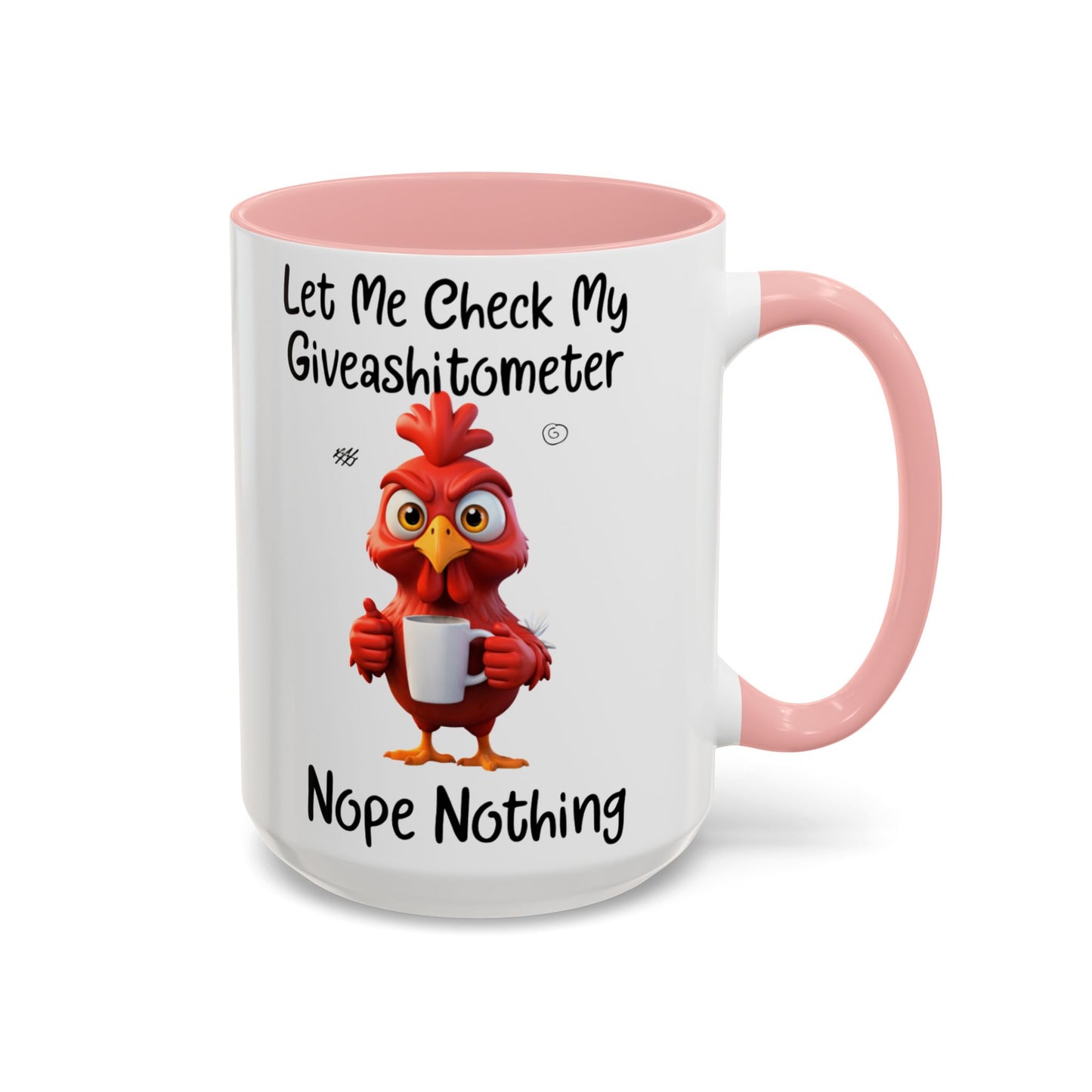 Funny Giveashitometer Mug | Sarcastic Coffee Mug with Rooster | Sassy Office Mug | Gift for Coworkers Friends