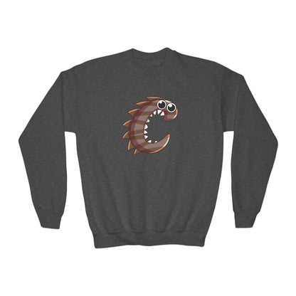 Cute Fish Graphic Youth Crewneck Sweatshirt, Fun Gift, Cozy Wear, Casual Style, Perfect for Kids, Name Initial Sweatshirt, Birthday Gift