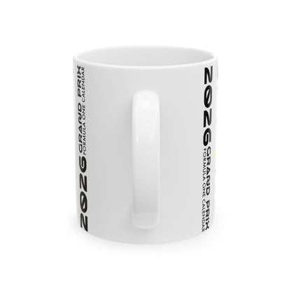 2026 Grand Prix Track Map Mug, Formula 1 Race Circuit Icons Mug, F1 Calendar Coffee Cup, Motorsport Fan Gift, Ceramic Mug