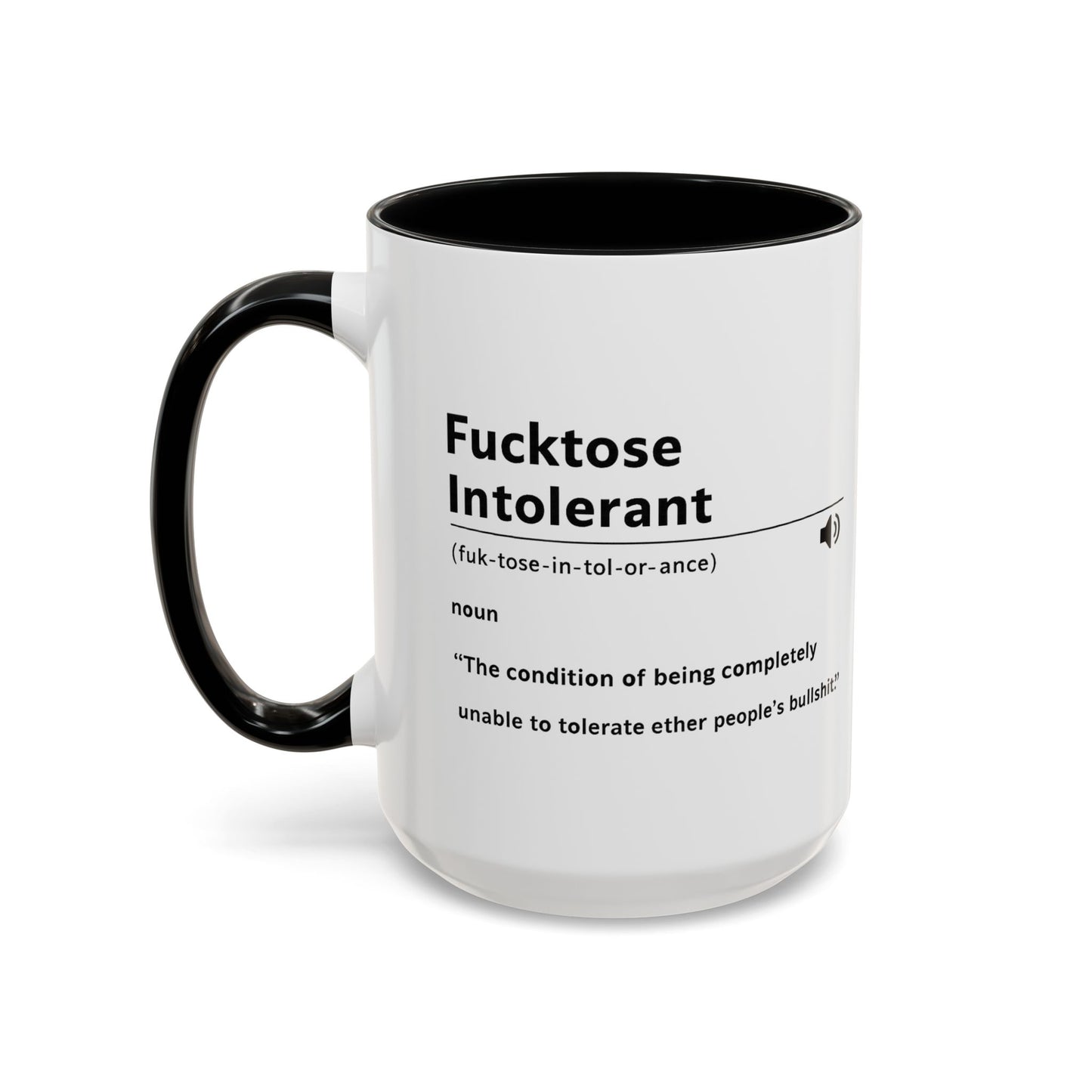 Fucktose Intolerant Definition Mug, Funny Accent Coffee Mug 11oz 15oz, Sarcastic Adult Humor Mug, Gag Gift for Friends