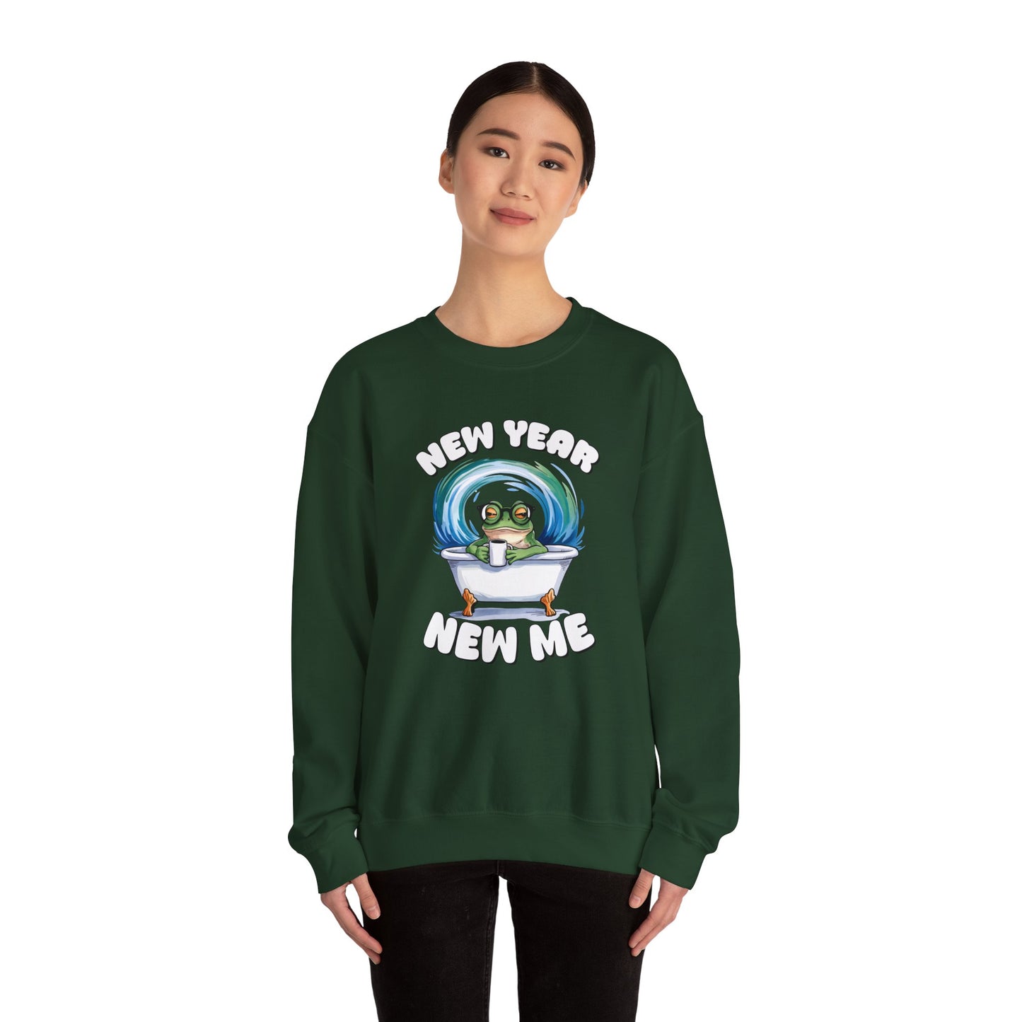 New Year New Me Frog Sweatshirt, Funny New Year Shirt, Happy New Year 2026 Sweatshirt, Cute Frog Coffee Pullover, 2026 Trendy Sweatshirt