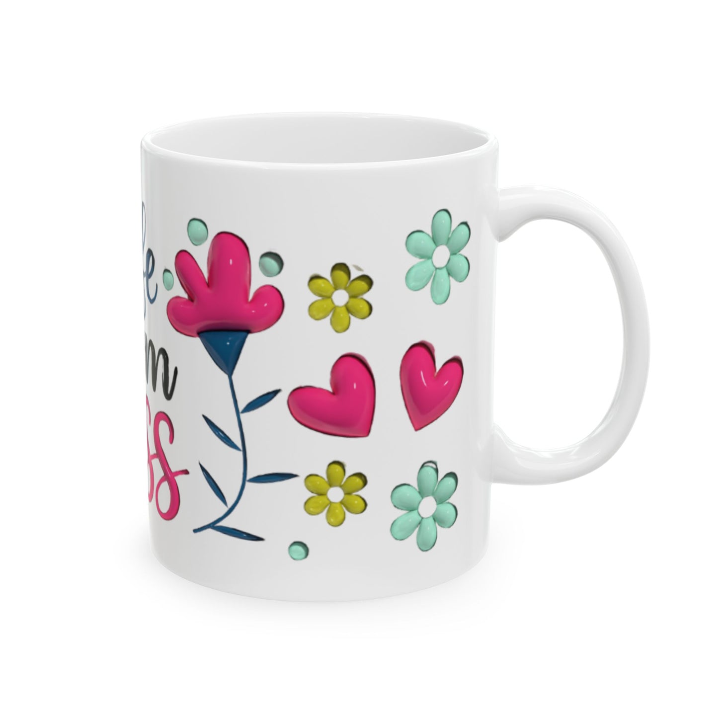 Wife Mom Boss Mug, Floral Heart Coffee Cup, Gift for Mom Wife Boss, Cute Ceramic Mug 11oz 15oz, Mother's Day Birthday Office Gift