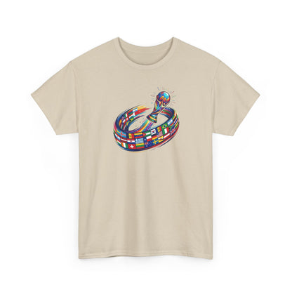 Colorful Flag FIFA World Cup T-Shirt, International Flags  Design Tee, Artistic Soccer Graphic Shirt for Men and Women