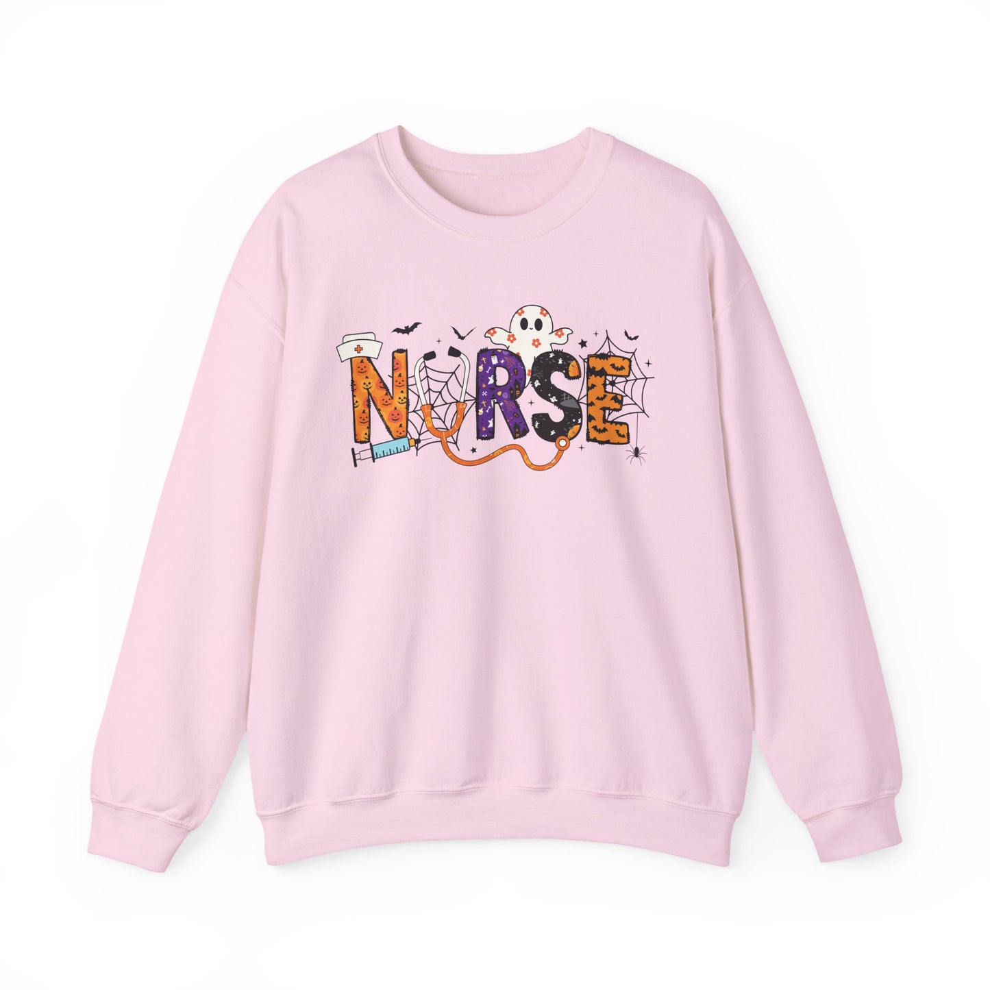 Nurse Themed Crewneck Sweatshirt - Cozy Nursing Apparel, Perfect Gift for Healthcare Workers, Halloween Style, Comfortable Unisex