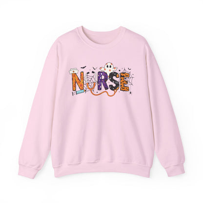 Nurse Themed Crewneck Sweatshirt - Cozy Nursing Apparel, Perfect Gift for Healthcare Workers, Halloween Style, Comfortable Unisex