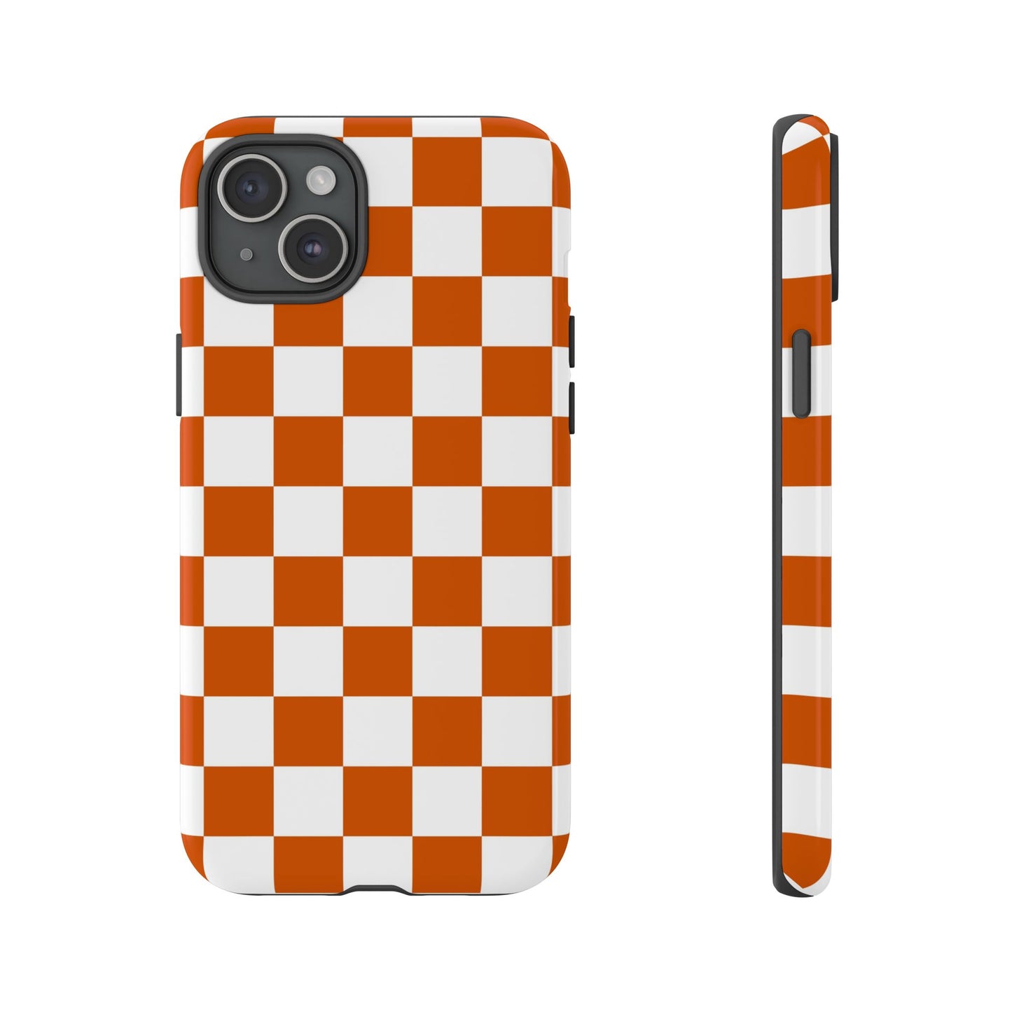 Checkered Phone Case, Checkered Phone Case - iPhone 17 16 15 14 13 12 11 Pro Max  - Trendy Black and Brown Checkerboard