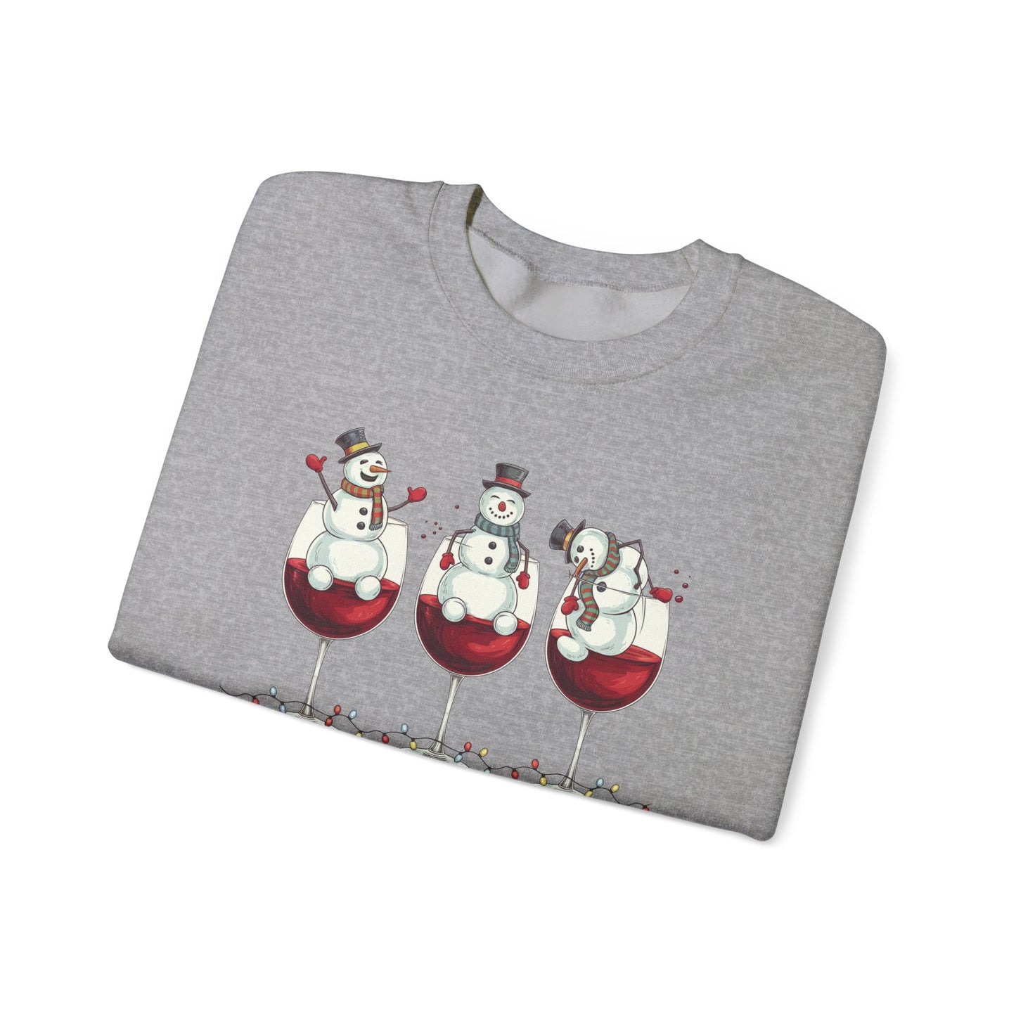 Drink Drank Drunk Christmas Sweatshirt | Funny Wine Lover Holiday Sweater | Snowman Drinking Crewneck | Christmas Gift