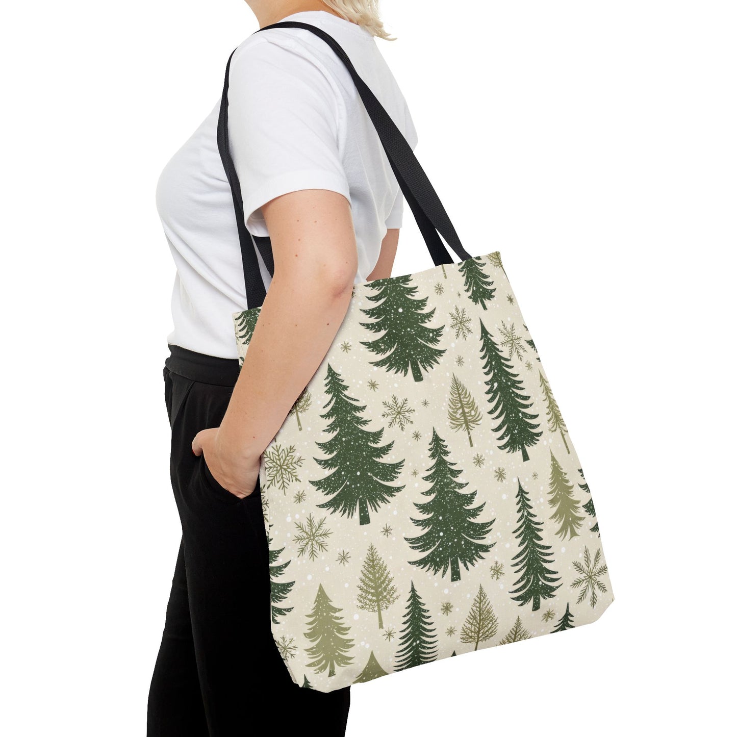 Holiday Pine Tree Tote Bag, Tote Bag, Christmas Tote Bag, Perfect Christmas Gift, Festive Green Design, Seasonal Accessories