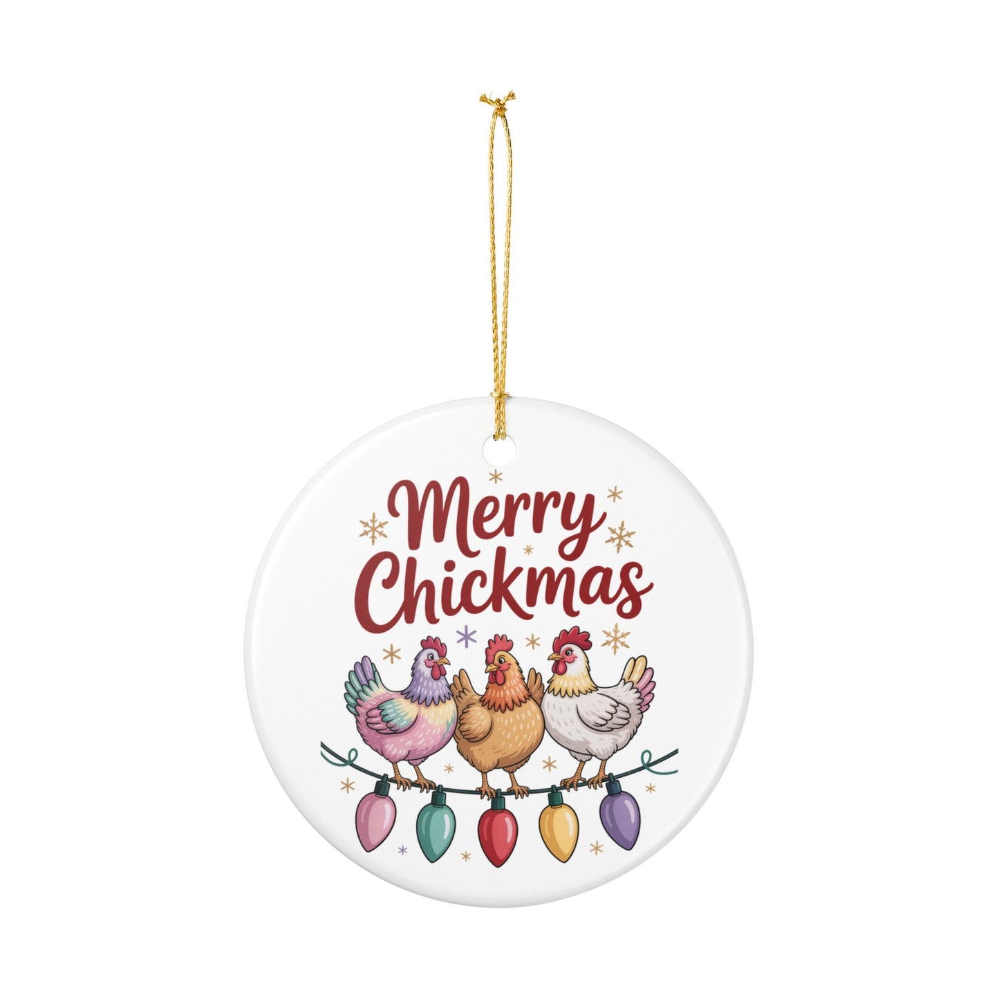 Funny  Merry Chickmas Ornament  Farmhouse Holiday Decor, Chicken Lover Gift, Hen Coop Ornament, Poultry Christmas Decoration