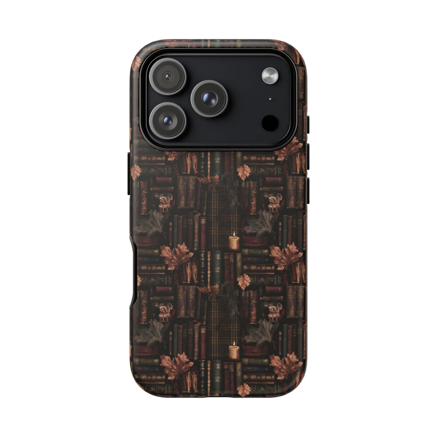 Gothic Phone Case Dark Academia Literary iPhone Samsung Cover with Books & Flowers, Phone case