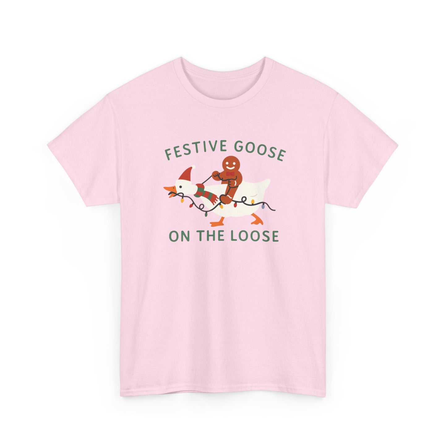Festive Goose on the Loose Shirt, Funny Christmas Gingerbread Tee,  Holiday Comfort Colors T-Shirt, Cute Xmas Gift for Her and Him