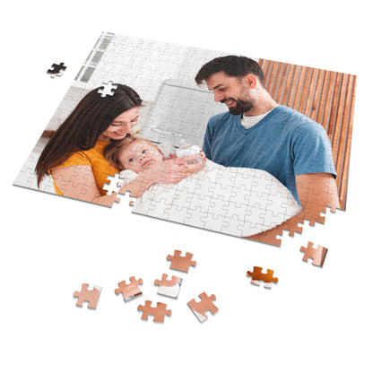 Family Photo Jigsaw Puzzle with Tin, Custom Picture Puzzle Keepsake, Personalized Family & Couples Gift