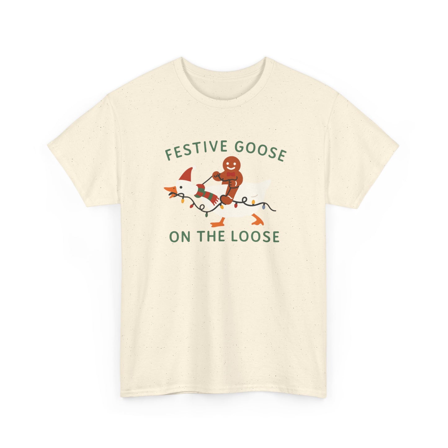 Festive Goose on the Loose Shirt, Funny Christmas Gingerbread Tee,  Holiday Comfort Colors T-Shirt, Cute Xmas Gift for Her and Him