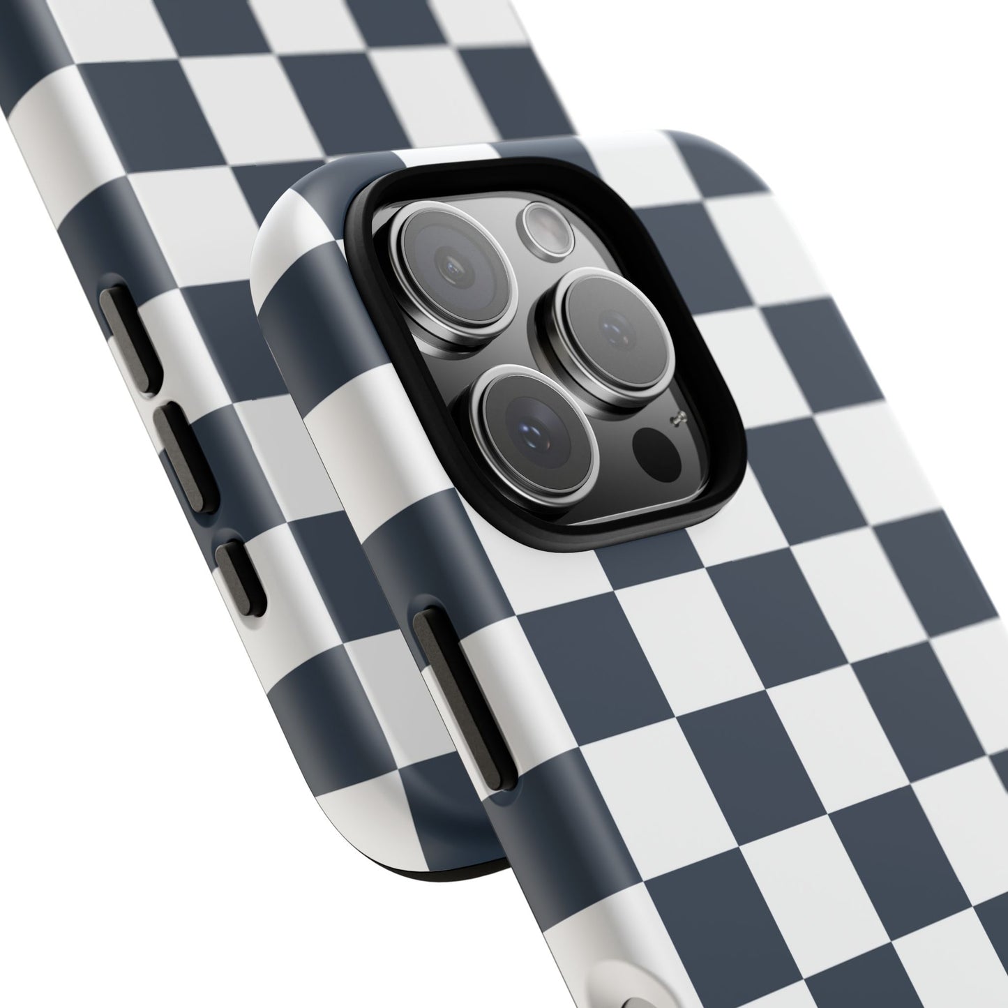 Navy Checkerboard Phone Case, iPhone 17 Pro, 17, 16, 15, 14, 13, 12, 11, X, XR, XS MAX, Tough Case for iPhone