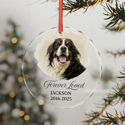 Personalized Dog Memorial Ornament, Dog Photo Ornament, Pet Memorial Gifts, Dog Christmas Ornaments, Dog Loss Keepsake, Forever Loved