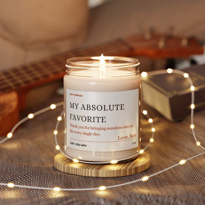 Custom Candle, My Absolute Favorite Scented Soy Candle | Thank You Gift, Home Decor, Relaxation, Gift for Her, Aromatherapy Candle