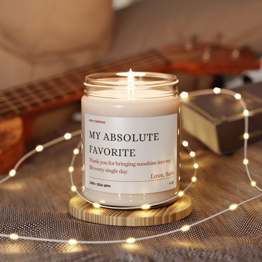 Custom “My Absolute Favorite” Soy Candle – Thank You Gift, Aromatherapy Candle for Her, Home Décor, Relaxation & Long-Lasting Scented Candle