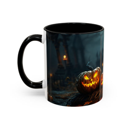 Halloween Pumpkin Accent Coffee Mug, Spooky Decor for Fall, Perfect Gift for Halloween Lovers, Seasonal Drinkware, Gift for Halloween Day