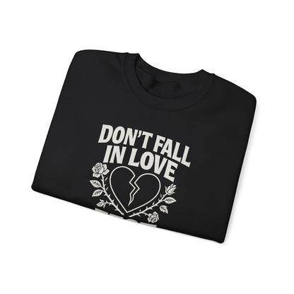 Don't Fall in Love Fest 2025 Sweatshirt, Broken Heart Floral Crewneck, Anti Love Sweater, Festival Aesthetic Pullover, Valentines Gift
