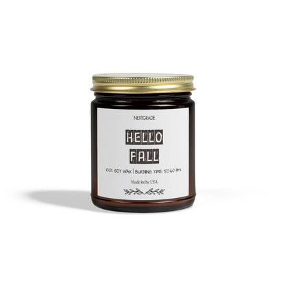 Hello Fall Scented Candle, Gift For Friend, Warm & Cozy Autumn Aroma, Perfect for Home Décor, Gifts, Celebrations, Relaxation
