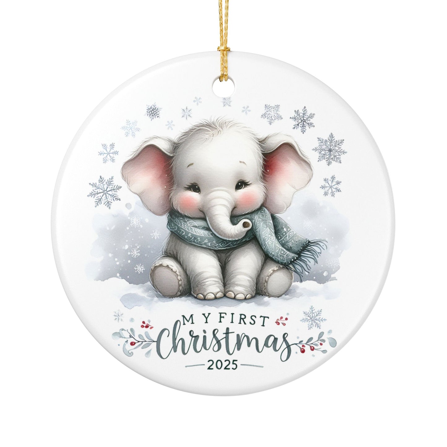 My First Christmas Ornament 2025  Baby Elephant Keepsake, Newborn Christmas Gift, Babys First Christmas Ornament, Nursery Ornament