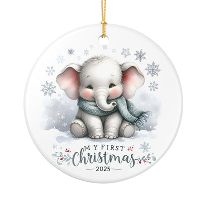 My First Christmas Ornament 2025  Baby Elephant Keepsake, Newborn Christmas Gift, Babys First Christmas Ornament, Nursery Ornament