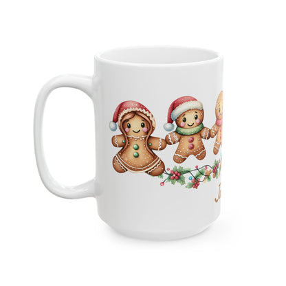 Personalized Gingerbread Ceramic Mug, Christmas Gift, Holiday Decor, Cozy Vibes, Family Present, Christmas Day gift, Gift for her