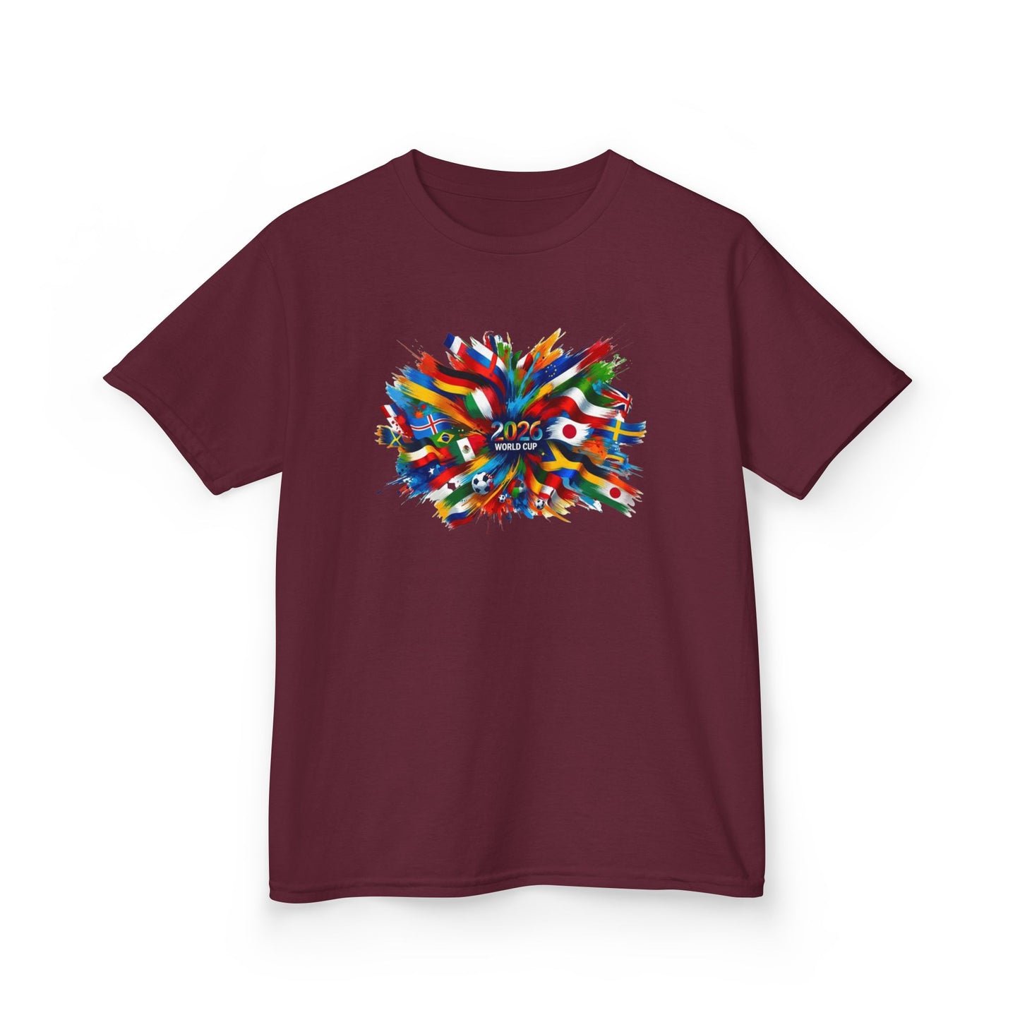 Colorful Paint Splash Kids T-Shirt | 2026 USA Soccer Tee for Kids | Abstract Art Graphic Shirt | Fun Youth Fan Gift, Football Lover Gift