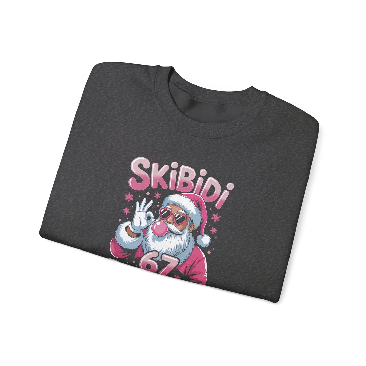 Skibidi Rizzmas Santa Crewneck Sweatshirt | Pink Santa Christmas Design | 67 Christmas Sweatshirt