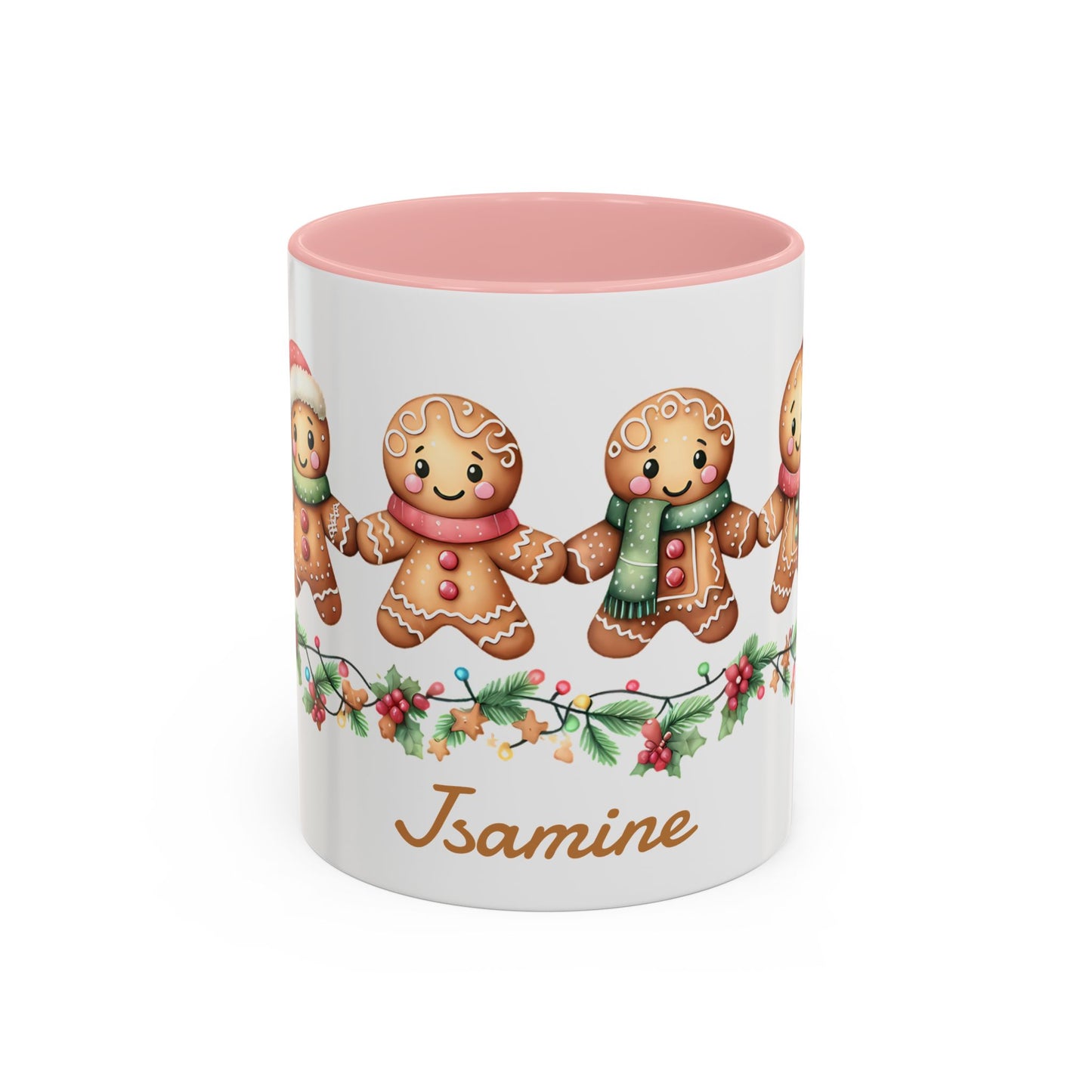 Personalized Gingerbread Friends Coffee Mug, Holiday Mug, Christmas Decor, Personalized Coffee Cup, Gift for Her, Winter Wonderland