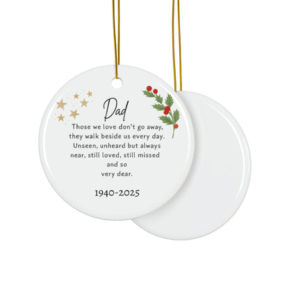 Christmas Memorial Ornament Personalised Christmas Remembrance In Loving Memory Dad Those We Love