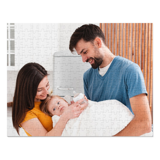 Family Photo Jigsaw Puzzle with Tin, Custom Picture Puzzle Keepsake, Personalized Family & Couples Gift