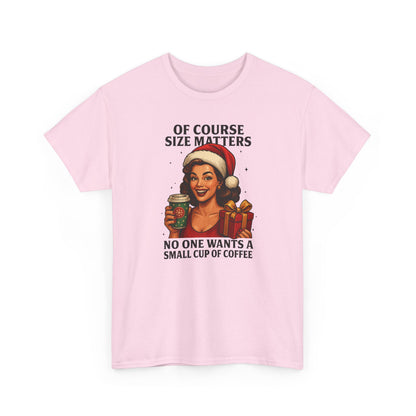 Funny Coffee Christmas Sweatshirt, Of Course Size Matters, Holiday Coffee Lover Gift, Retro Santa Coffee Sweatshirt, Xmas Winter Crewneck