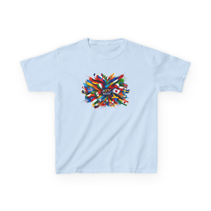 Colorful Paint Splash Kids T-Shirt | 2026 USA Soccer Tee for Kids | Abstract Art Graphic Shirt | Fun Youth Fan Gift, Football Lover Gift