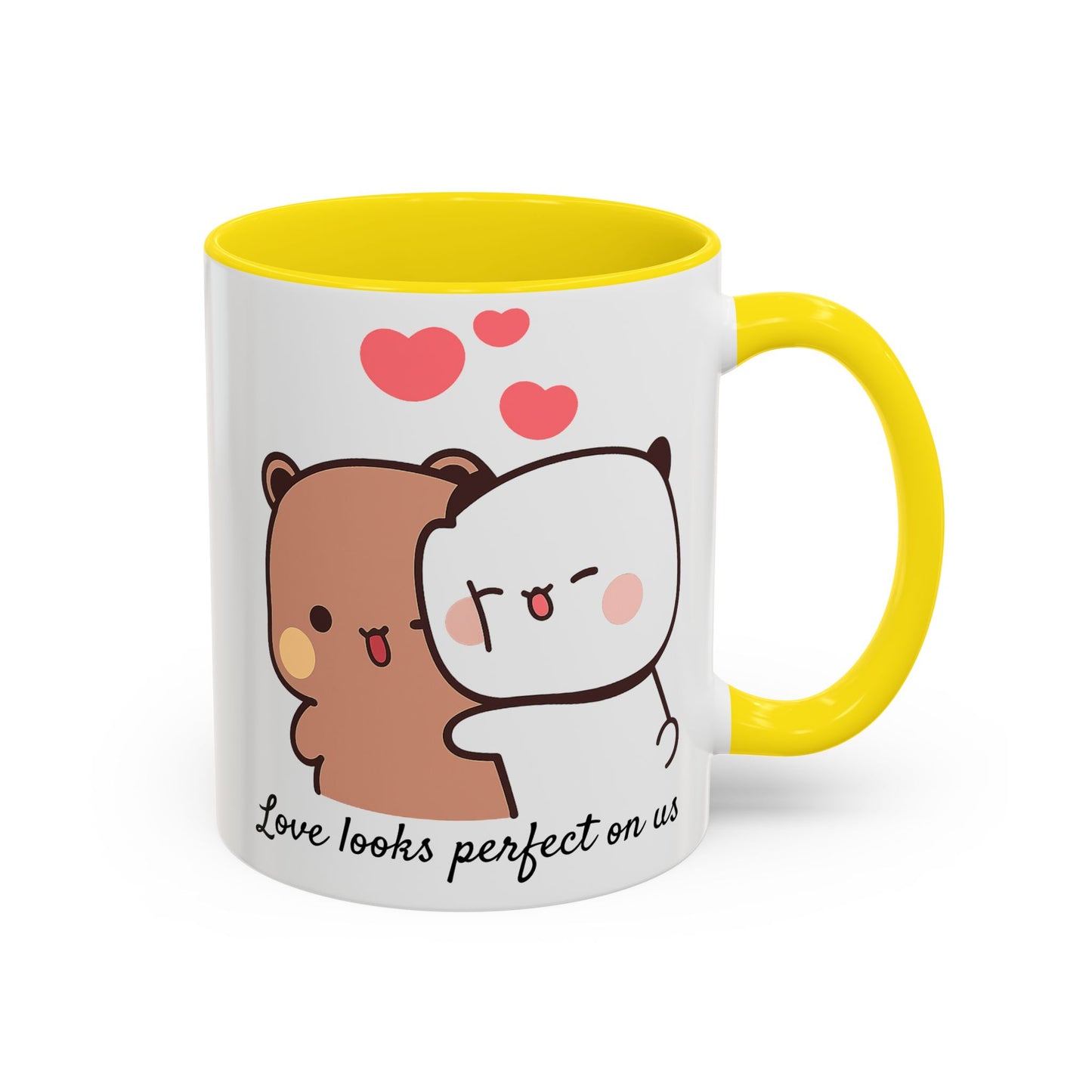 Personalized Dudu Bubu Mug | Cute Bear Coffee Cup | Color Handle Mug | Birthday Christmas Gift | Funny Mug for Her Him Valentine Gift