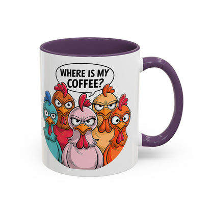 Where Is My Coffee? Chicken Trio Mug | Accent Coffee Mug | Mug for Coffee Lovers | Gift for Coworkers, Friends, and Family