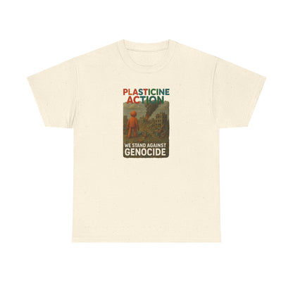 Plasticine Action Heavy Cotton Tee, Stand Against Genocide, Activist Wear, Social Justice Shirt, Awareness Tee, Thought Provoking Apparel