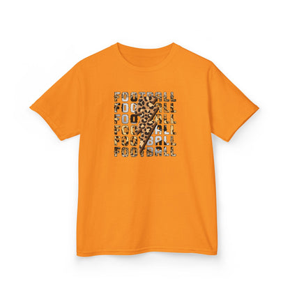 Leopard Lightning Football Kids T-Shirt, Youth Football Graphic Tee, Bold Game Day Shirt for Boys and Girls, Football world Cup  2026 shirt
