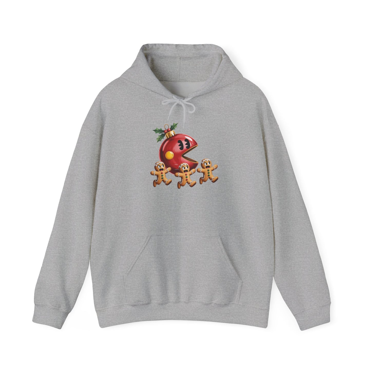 Playful Holiday Hoodie with Gingerbread Design, Cozy Christmas Sweatshirt for Family Gatherings, Fun Winter Apparel, Gift for her