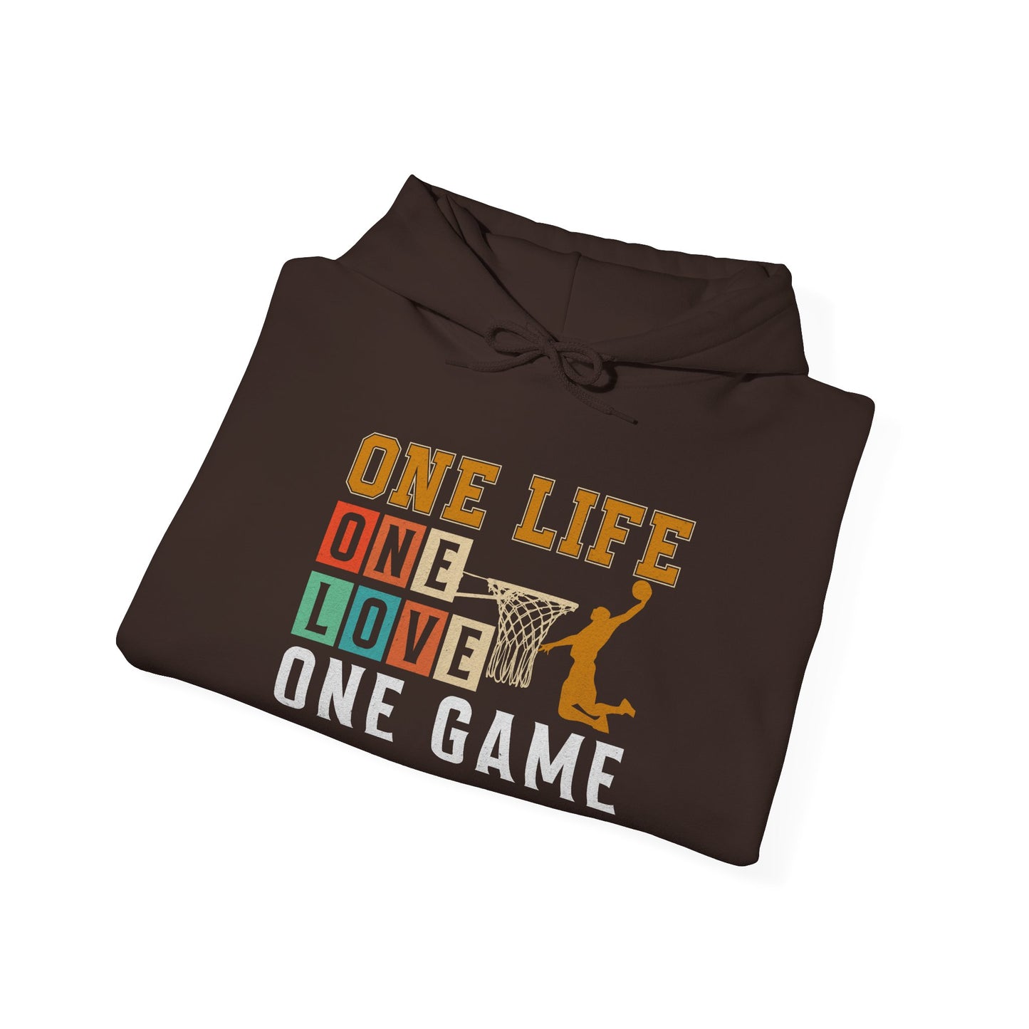 Basketball Lover Tee, One Life One Love One Game Hoodie, Unisex Sweatshirt, Sporty Sweatshirt, Gift for Sports Lovers, Casual Hoodie