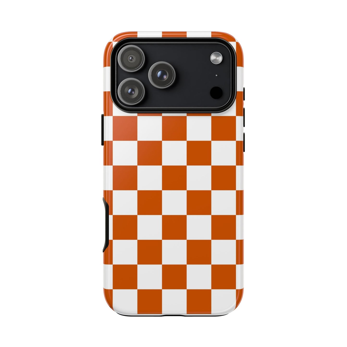 Checkered Phone Case, Checkered Phone Case - iPhone 17 16 15 14 13 12 11 Pro Max  - Trendy Black and Brown Checkerboard