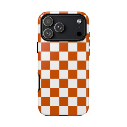 Checkered Phone Case, Checkered Phone Case - iPhone 17 16 15 14 13 12 11 Pro Max  - Trendy Black and Brown Checkerboard