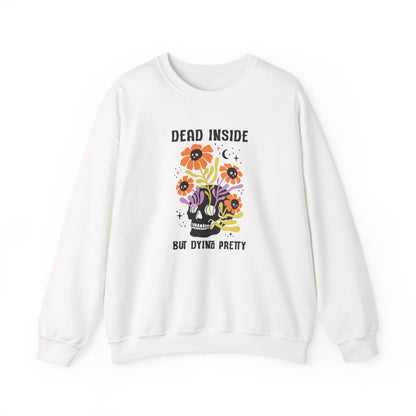 Whimsical Skull Sweatshirt, Cozy Gothic Sweatshirt, Funny Graphic Crewneck, Edgy Gift for Her, Casual Fall Fashion