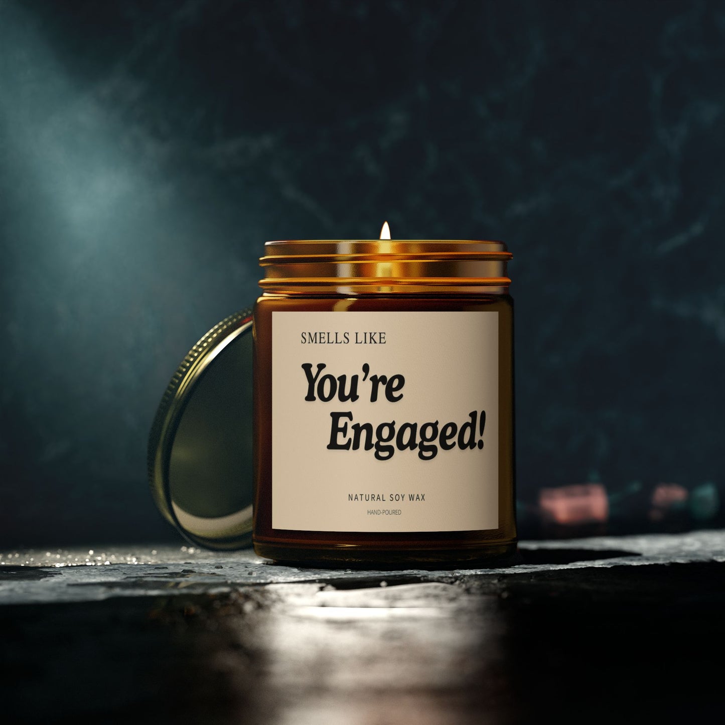 Engagement Scented Candle, You're Engaged Gift, Wedding Celebration, Romantic Home Decor, Natural Soy Wax, Candle for Couples