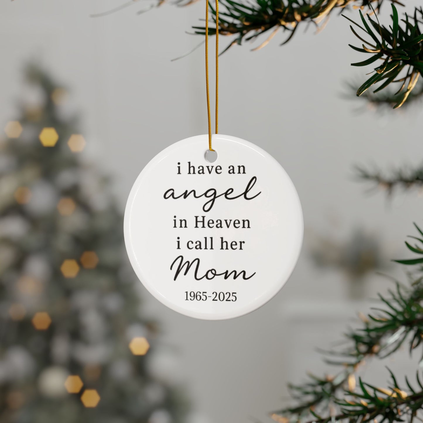Custom Mom Memorial Ornament, Loss Of Parent, Remembrance Gift For Mother, Personalized Sympathy Ornament, Angel In Heaven, Christmas