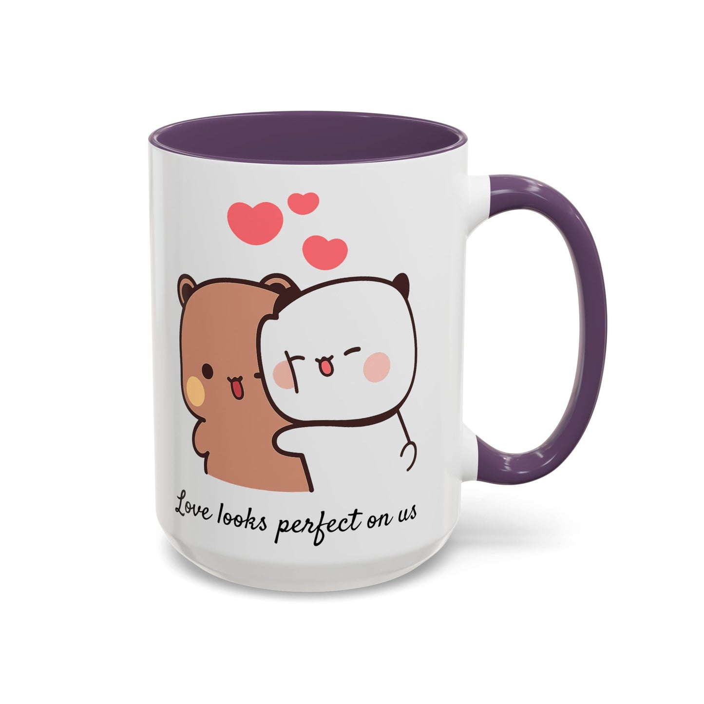 Personalized Dudu Bubu Mug | Cute Bear Coffee Cup | Color Handle Mug | Birthday Christmas Gift | Funny Mug for Her Him Valentine Gift