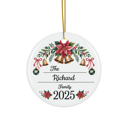 Farm Fresh Christmas Tree Ornament | Personalized Family Name Ornament 2025 | Rustic Holiday Decor | Custom Ceramic Christmas Keepsake Gift